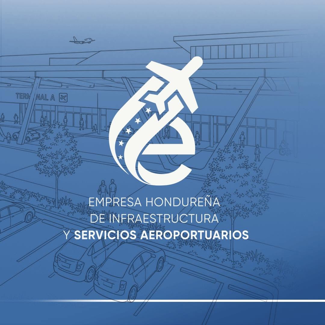 Ilustración institucional de EHISA y una terminal aeroportuaria